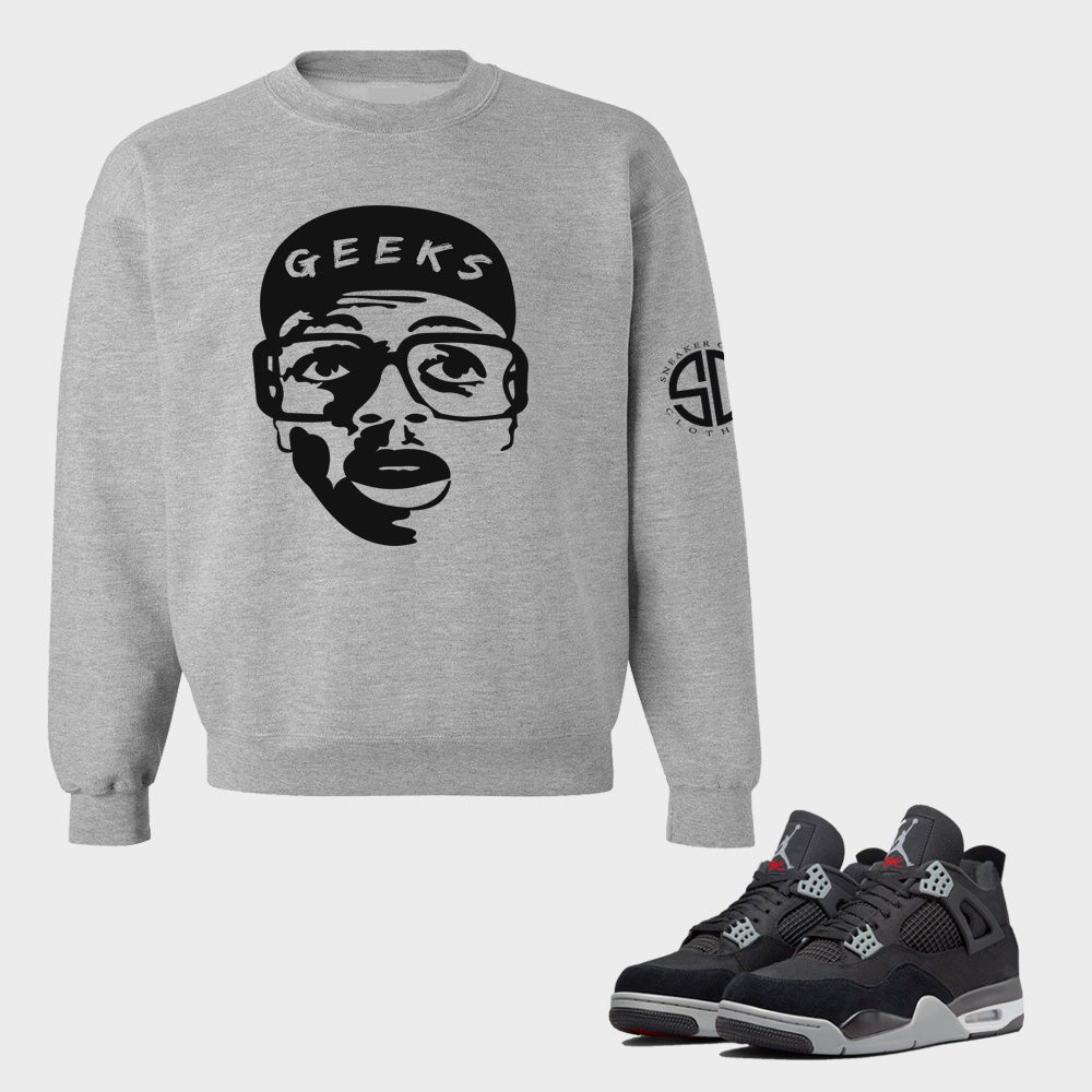 GEEKS SL Crewneck to match Retro Jordan 4 Black Canvas