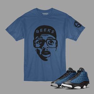 GEEKS SL T-Shirt to match Retro Jordan 13 Navy Brave Blue