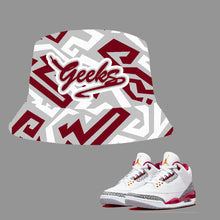 Load image into Gallery viewer, GEEKS Bucket Hat to match Retro Jordan 3 Cardinal Red
