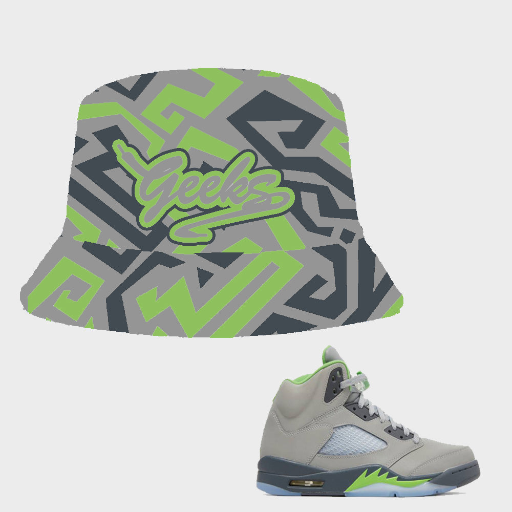 GEEKS Bucket Hat to match Retro Jordan 5 Green Bean sneakers