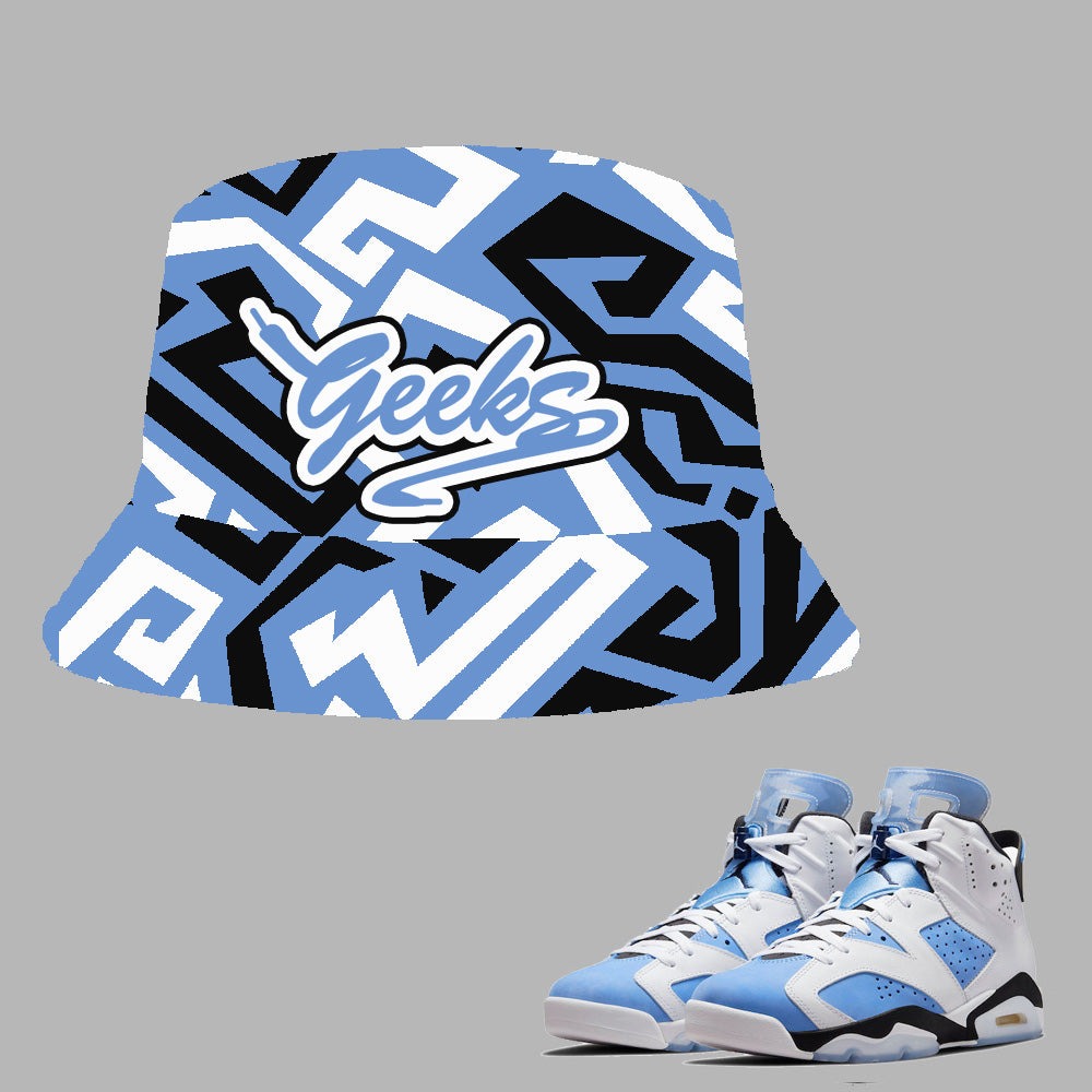 GEEKS Bucket Hat to match Retro Jordan 6 UNC