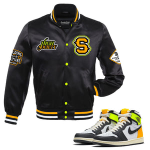 High Society Satin Jacket to match the Retro Jordan 1 Volt Gold