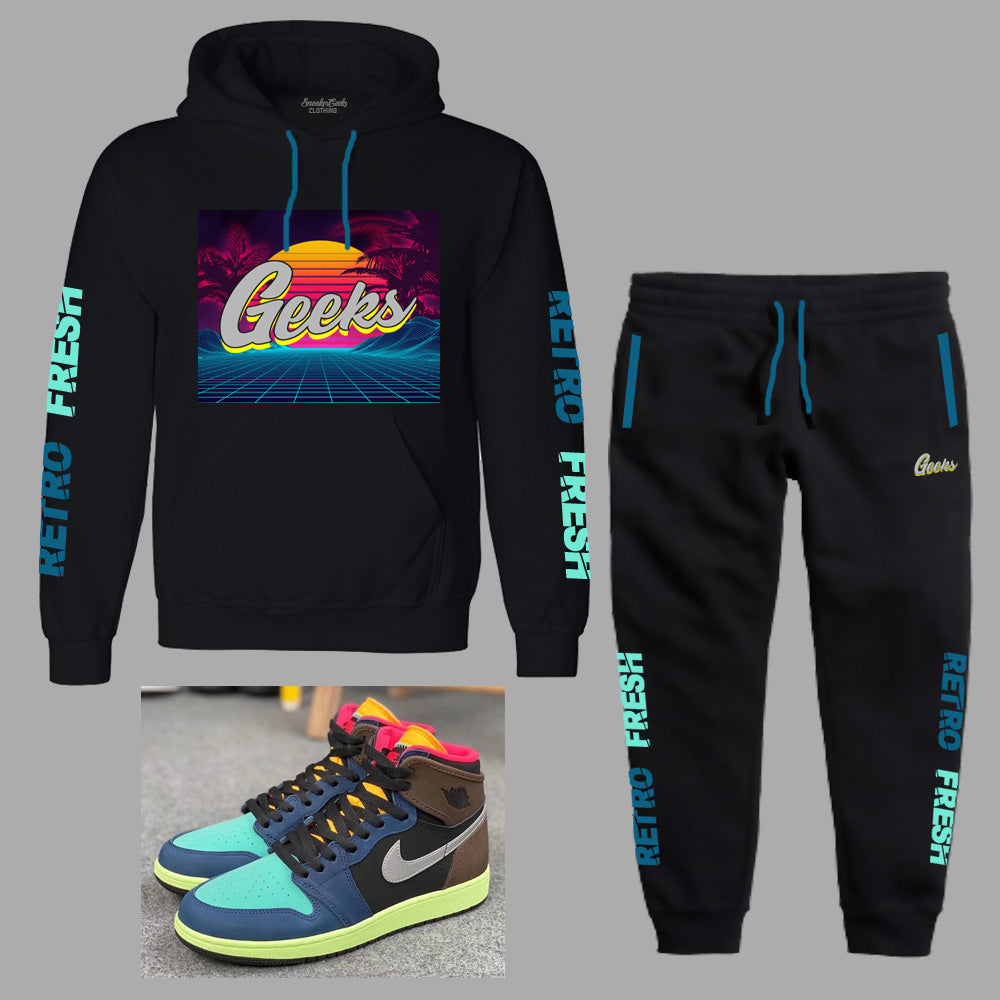 RETRO FRESH Hooded Sweatsuit to match Retro Jordan 1 Bio Hack