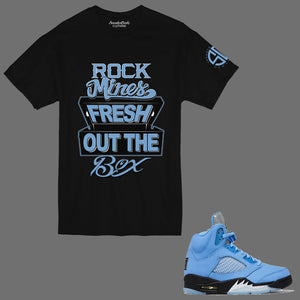 Rock Mines Fresh 1 T-Shirt to match Retro Jordan 5 SE UNC Sneakers
