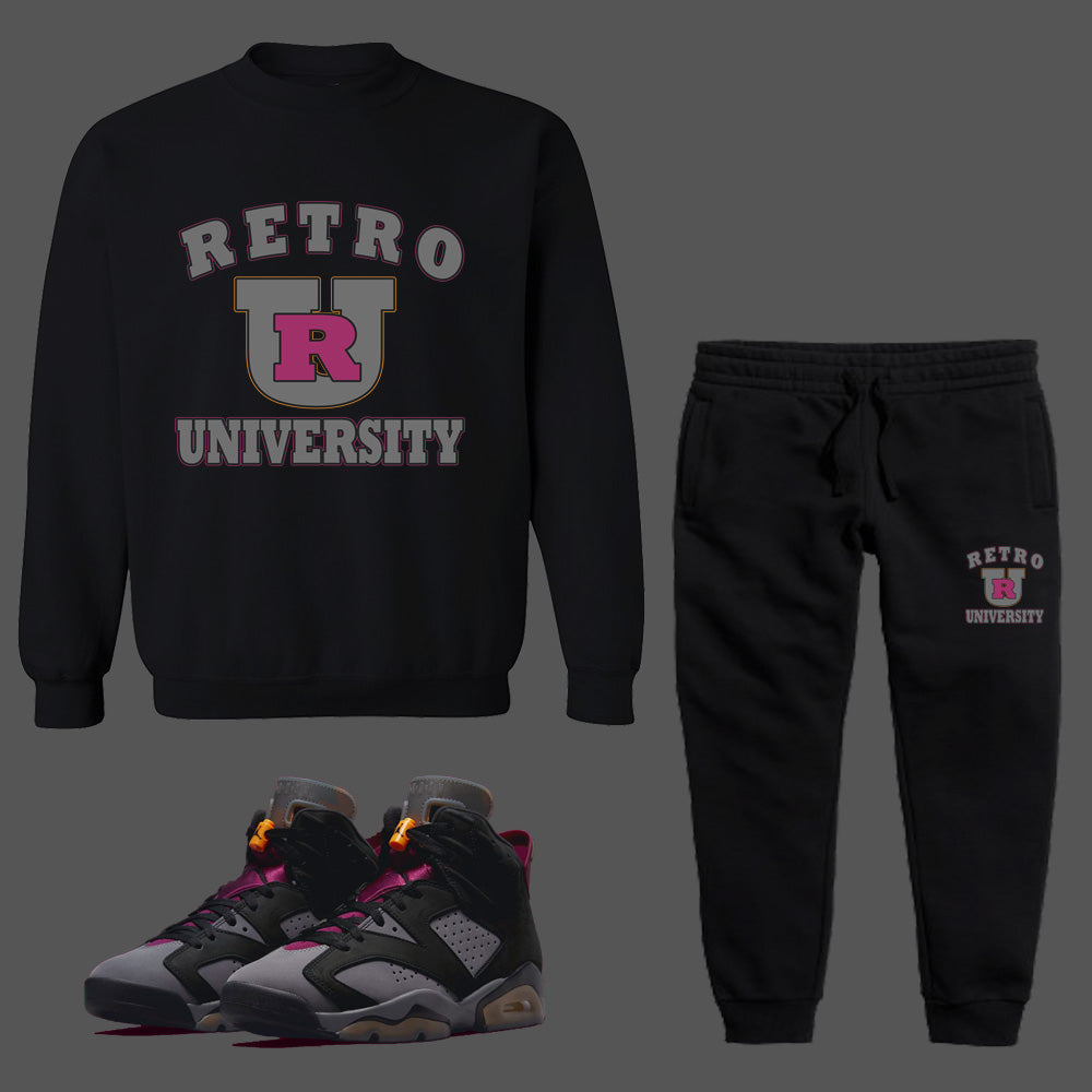 RETRO UNIVERSITY Sweatsuit to match Retro Jordan 6 Bordeaux