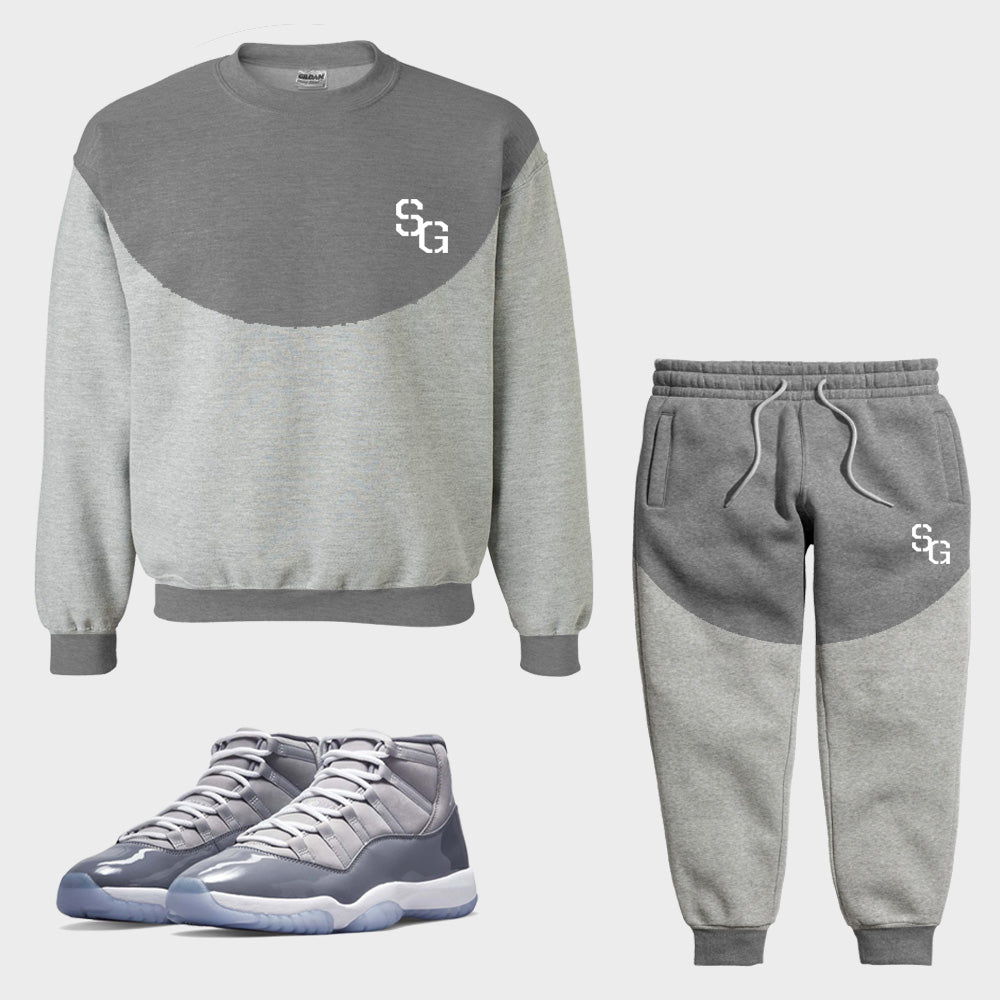 SG Crewneck Sweatsuit to match Retro Jordan 11 Cool Grey