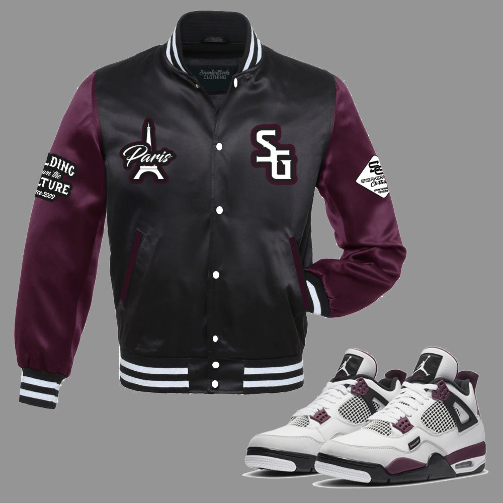 SG Paris Satin Jacket to match Retro Jordan 4 PSG Saint Germain