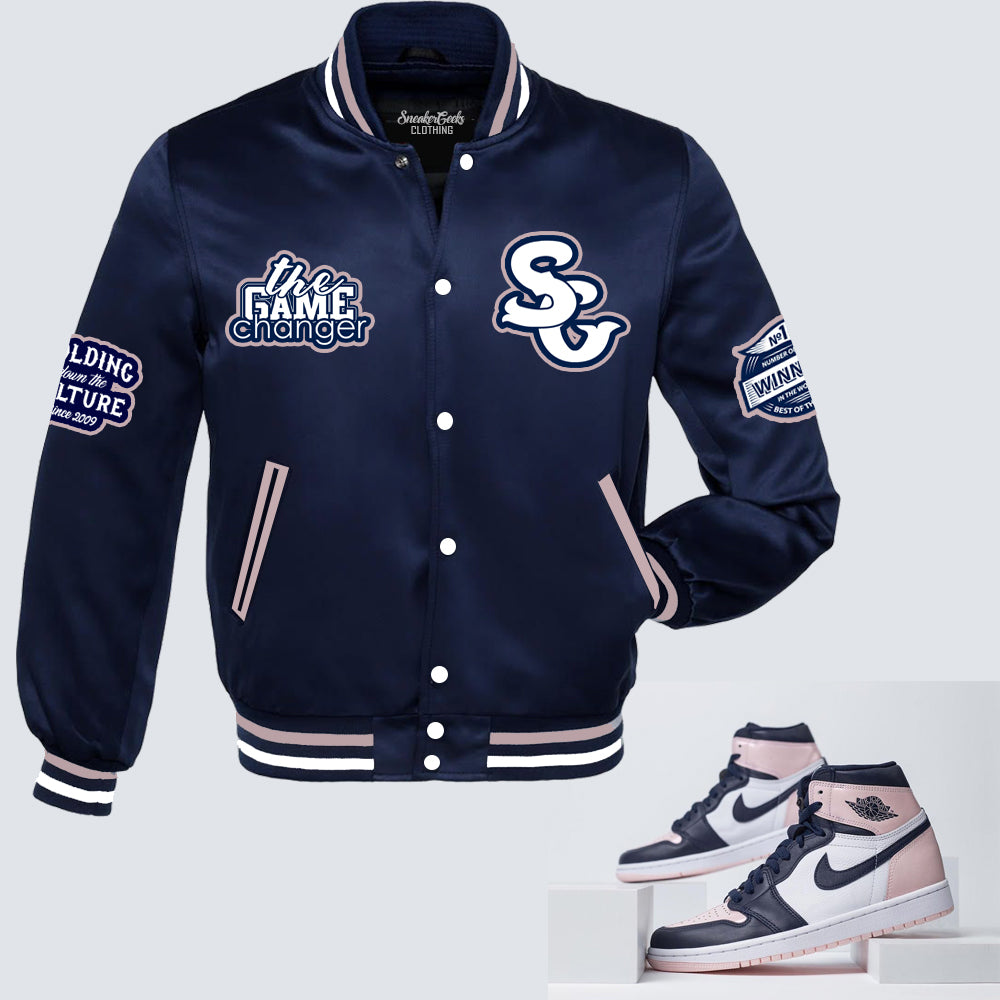 The Game Changer Satin Jacket 1 to match Retro Jordan 1 Atmosphere