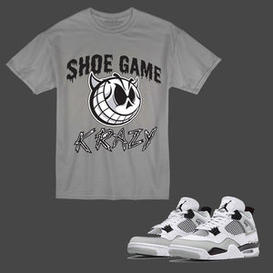 Shoe Game Krazy t-shirt to match Retro Jordan 4 Military Black