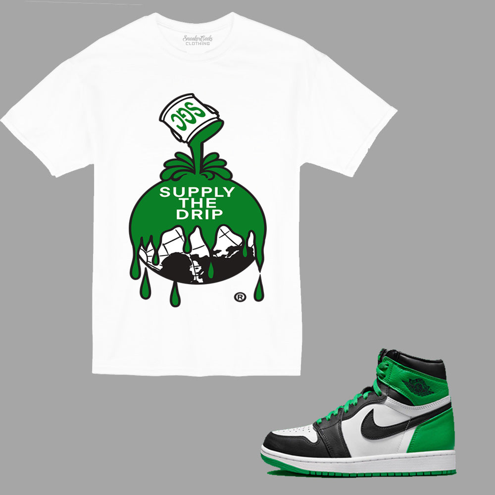 Supply The Drip T-Shirt to match Retro Jordan 1 Lucky Green sneakers