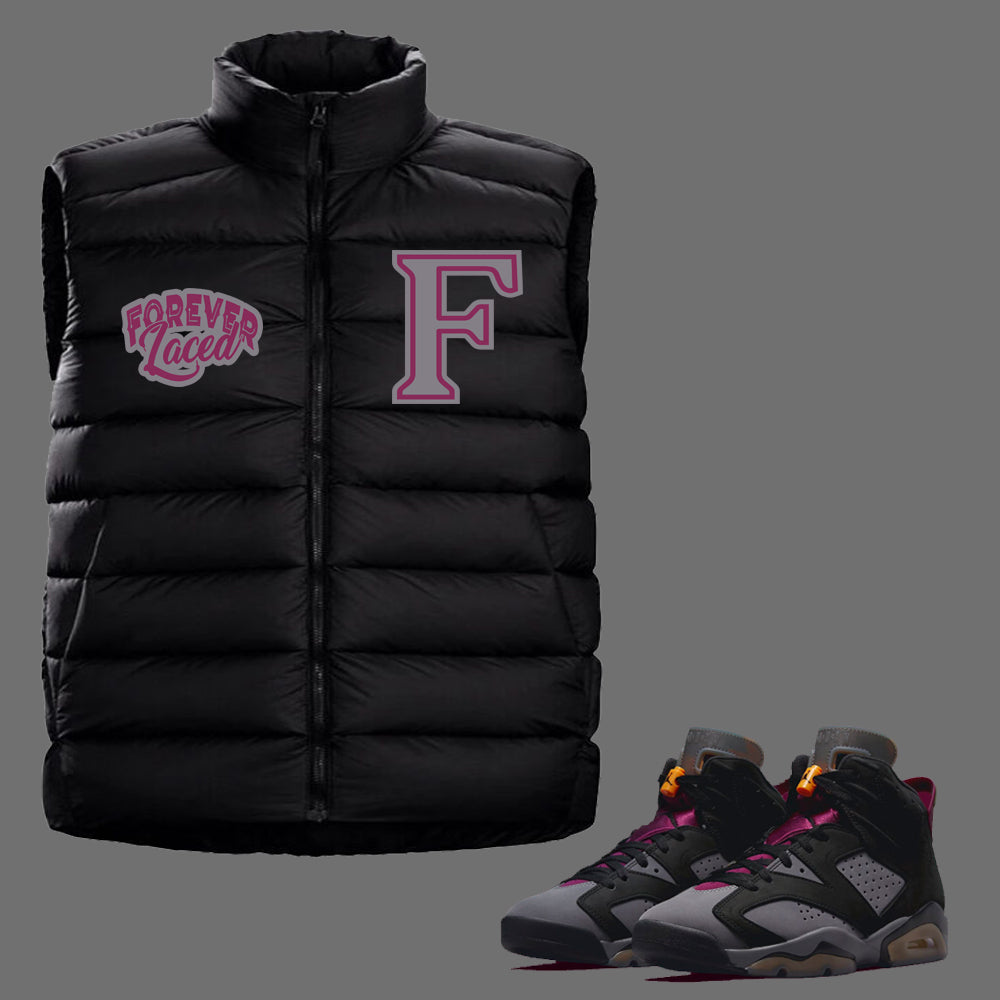 Forever Laced Bubble Vest to match Retro Jordan 6 Bordeaux