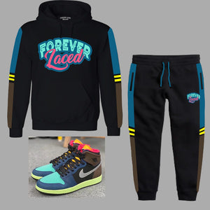 Forever Laced Hooded Sweatsuit to match Retro Jordan 1 Bio Hack