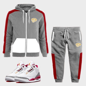 Forever Laced Sweatsuit to match Retro Jordan 3 Cardinal Red
