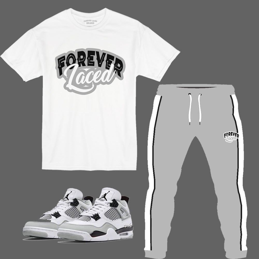 Forever Laced Outfit to match Retro Jordan 4 Military Black sneakers – SGC