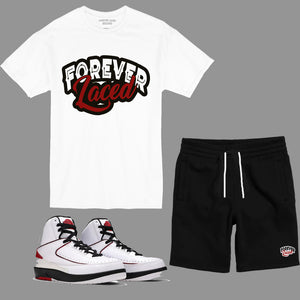 Forever Laced Short Set to match Retro Jordan 2 OG Chicago sneakers