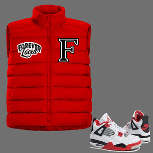 Forever Laced Bubble Vest to match Retro Jordan 4 Fire Red