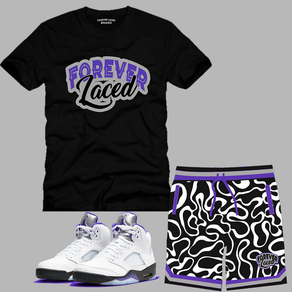 Forever Laced Short Set to match Retro Jordan 5 Concord