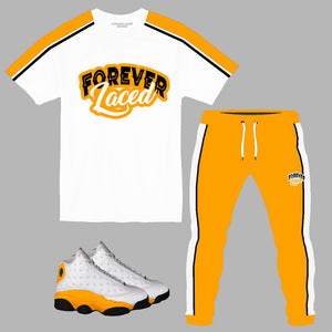 Forever Laced Outfit to match Retro Jordan 13 Del Sol sneakers
