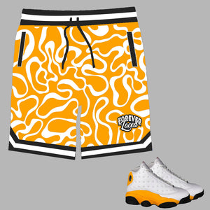 Forever Laced Shorts to match Retro Jordan 13 Del Sol sneakers