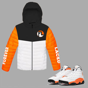 Forever Laced FL Bubble Jacket to match Retro Jordan 13 Starfish