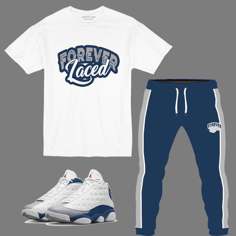 Forever Laced Outfit to match Retro Jordan 13 French Blue sneakers