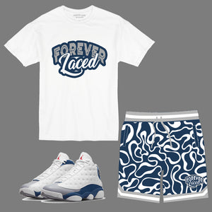 Forever Laced Short Set to match Retro Jordan 13 French Blue