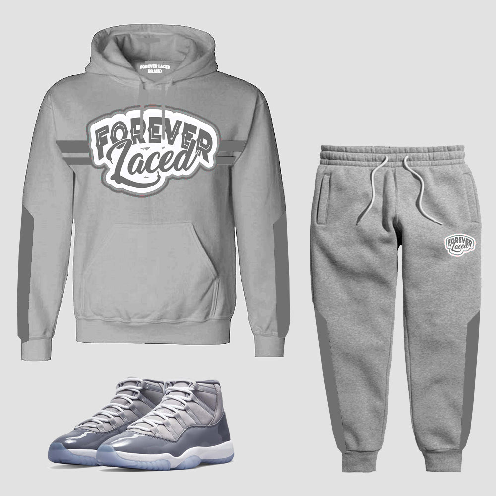 Forever Laced Hooded Sweatsuit to match Retro Jordan 11 Cool Grey