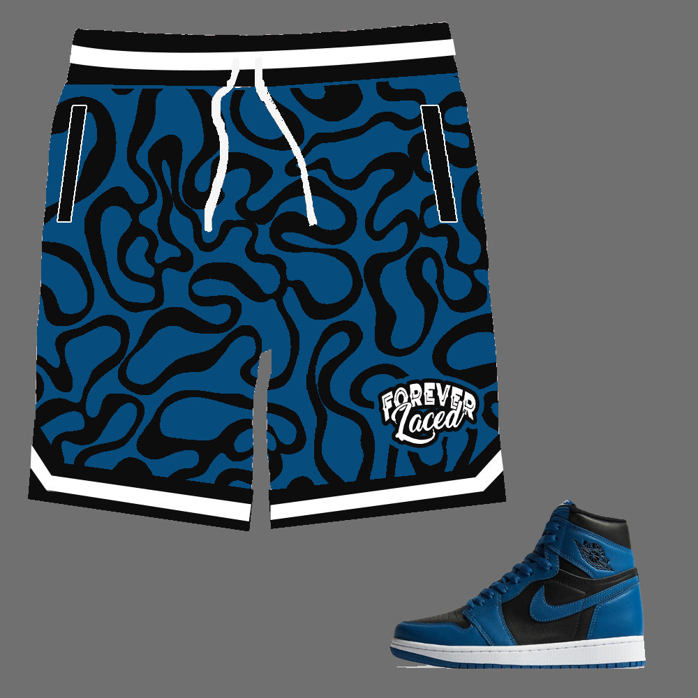 Forever Laced Shorts to match Retro Jordan 1 Dark Marina Blue