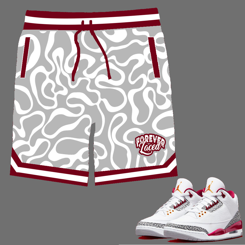 Forever Laced Shorts to match Retro Jordan 3 Cardinal Red