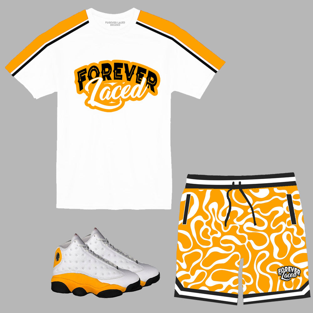 Forever Laced Short Set to match Retro Jordan 13 Del Sol sneakers