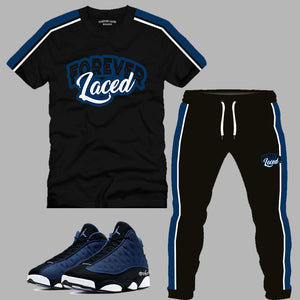 Forever Laced Outfit to match Retro Jordan 13 Midnight Brave Blue