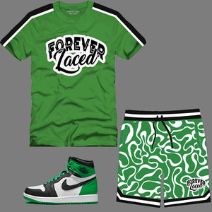 Forever Laced 1 Short Set to match Retro Jordan 1 Lucky Green sneakers