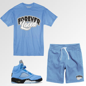 Forever Laced Short Set to match Retro Jordan 5 SE UNC Sneakers