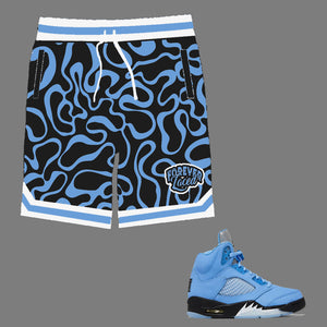 Forever Laced Shorts to match Retro Jordan 5 SE UNC sneakers