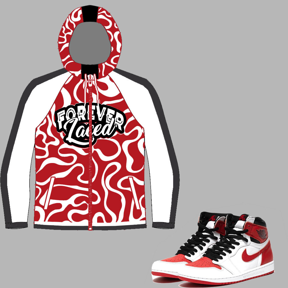 Forever Laced Windbreaker to match Retro Jordan 1 Heritage