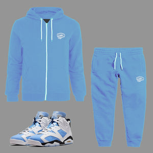 Forever Laced Zipped Hooded Sweatsuit to match Retro Jordan 1 UNC