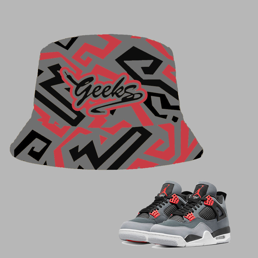 GEEKS Bucket Hat to match Retro Jordan 4 Infrared