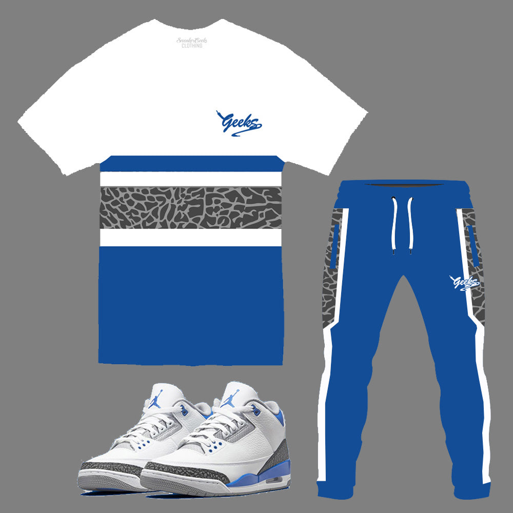 GEEKS Racer Blue Outfit to match Retro Jordan 3 Racer Blue