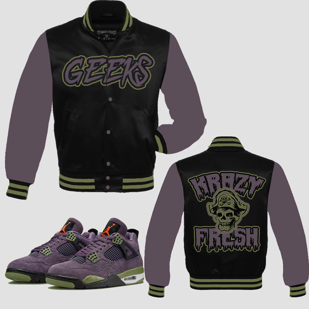 KRAZY FRESH Sublimated Jacket to match Retro Jordan 4 Purple Canyon Jacket