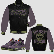 Load image into Gallery viewer, KRAZY FRESH Sublimated Jacket to match Retro Jordan 4 Purple Canyon Jacket
