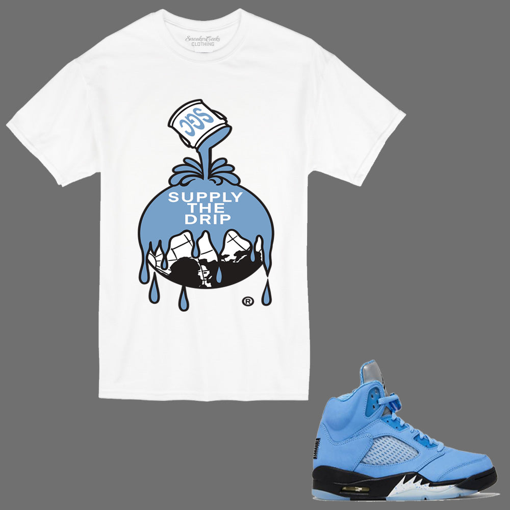 Supply The Drip T-Shirt to match Retro Jordan 5 SE UNC Sneakers