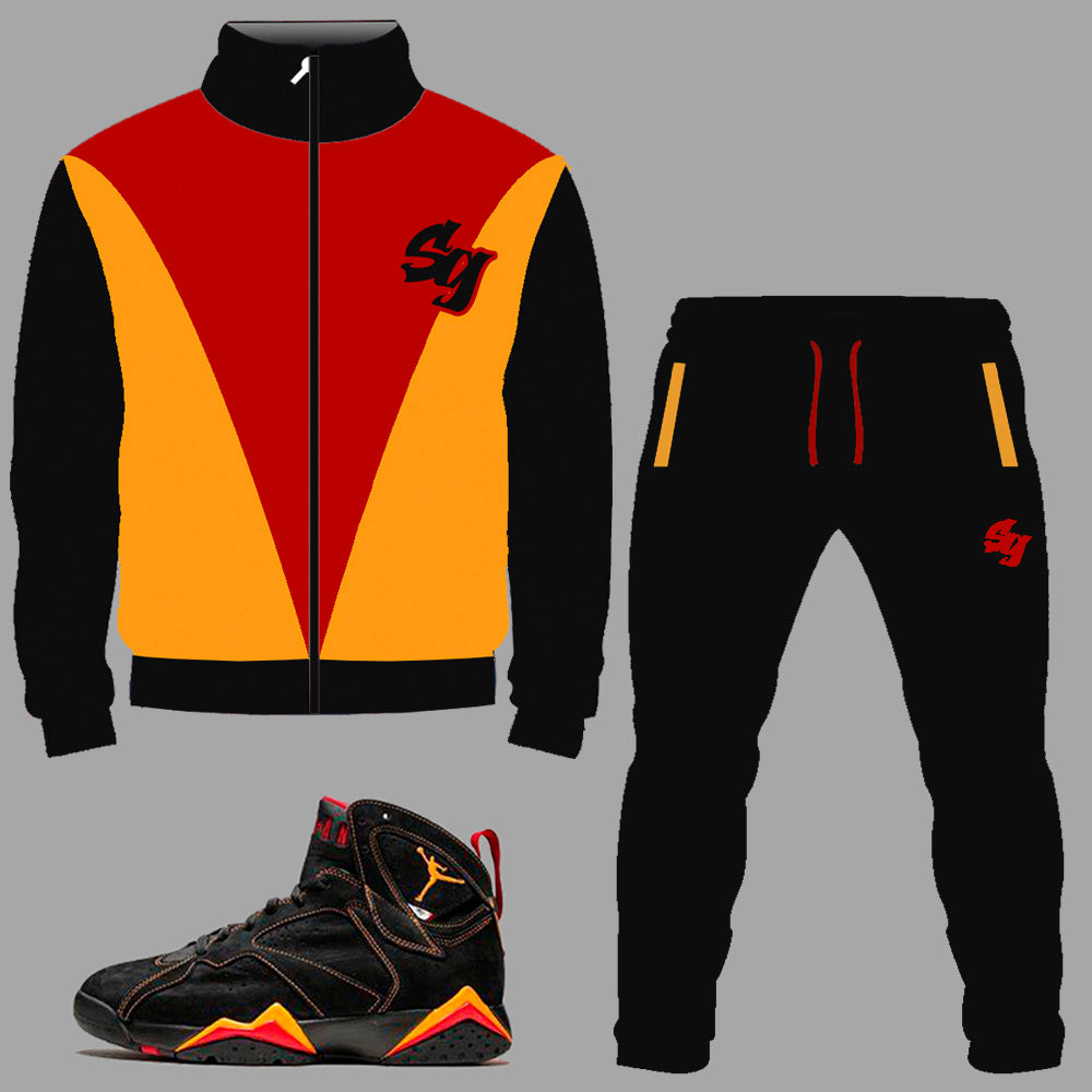 SG Nostalgia Tracksuit to match the Retro Jordan 7 Citrus sneakers