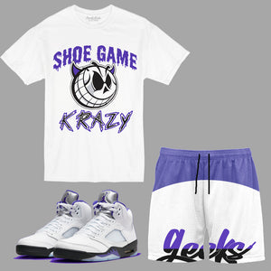 Shoe Game Krazy Short Set to match Retro Jordan 5 Concord