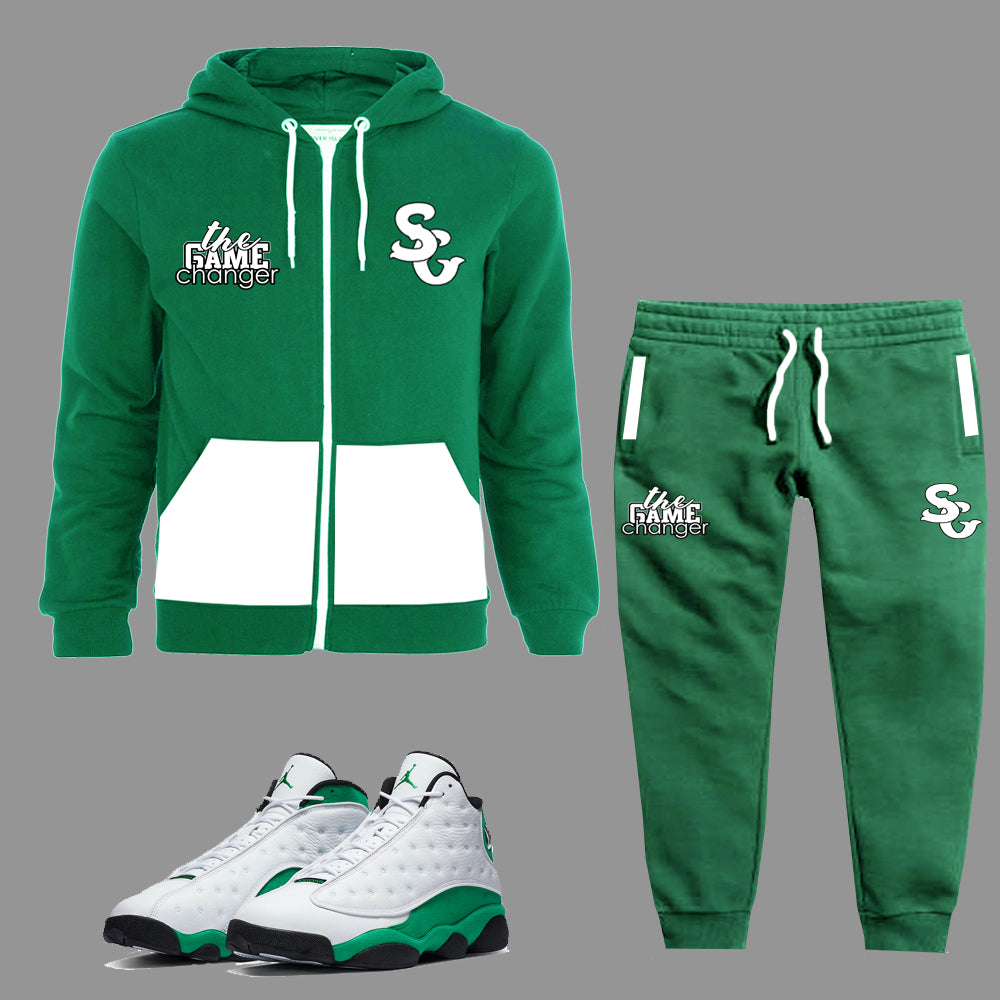 The Game Changer Sweatsuit to match Retro Jordan 13 Lucky Green